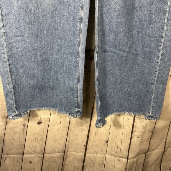 American Eagle Jeans Womens 4 Super High-Rise Baggy Wide Leg Blue Denim Stretch - Picture 3 of 13